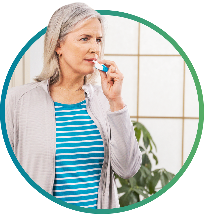 patient using TYVASO DPI inhaler