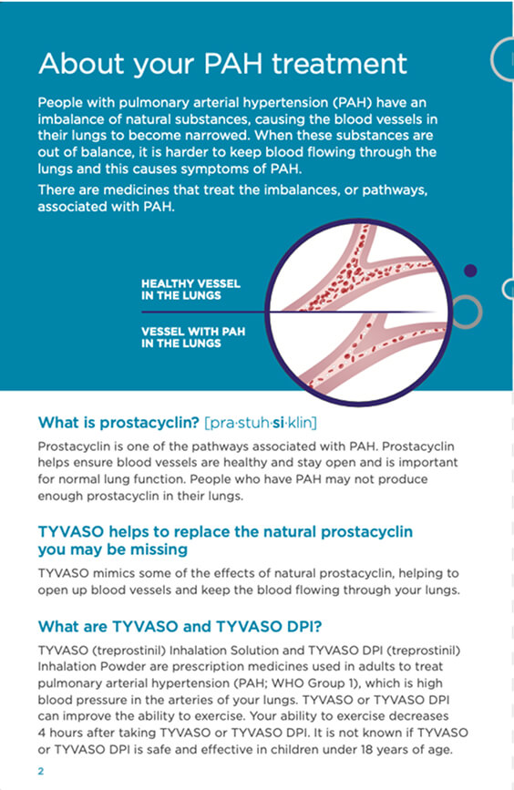 Page from TYVASO patient brochure